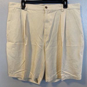Tommy Bahama Men’s Khaki Creme Sz 38 Bermuda Shorts %100 Silk